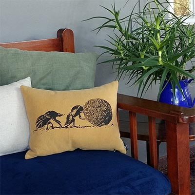 Dung Beetle Scatter Cushion Cover – Bold & Quirky Charm
