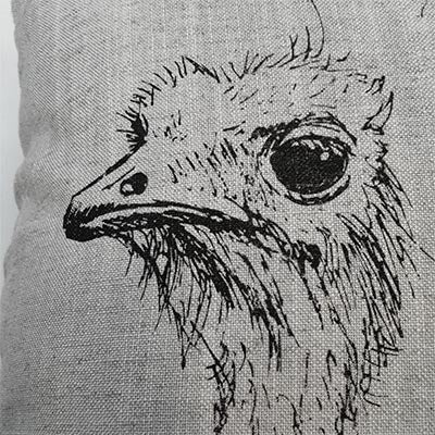 Contrast Ostriches Scatter Cushion Cover – Elegant Two-Tone Design