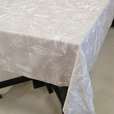 Leaves Table Cloth – Chalk