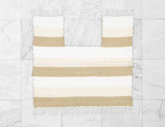 Toilet Pedestal Dhurrie Twill Namib, Dark Stone, Natural and White