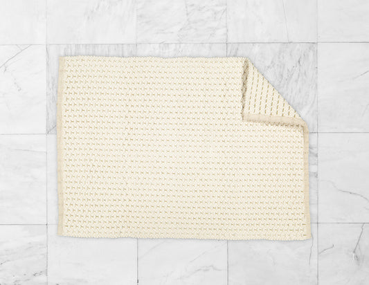 Fancy Twill Rug, Natural with Jute Pinstripe