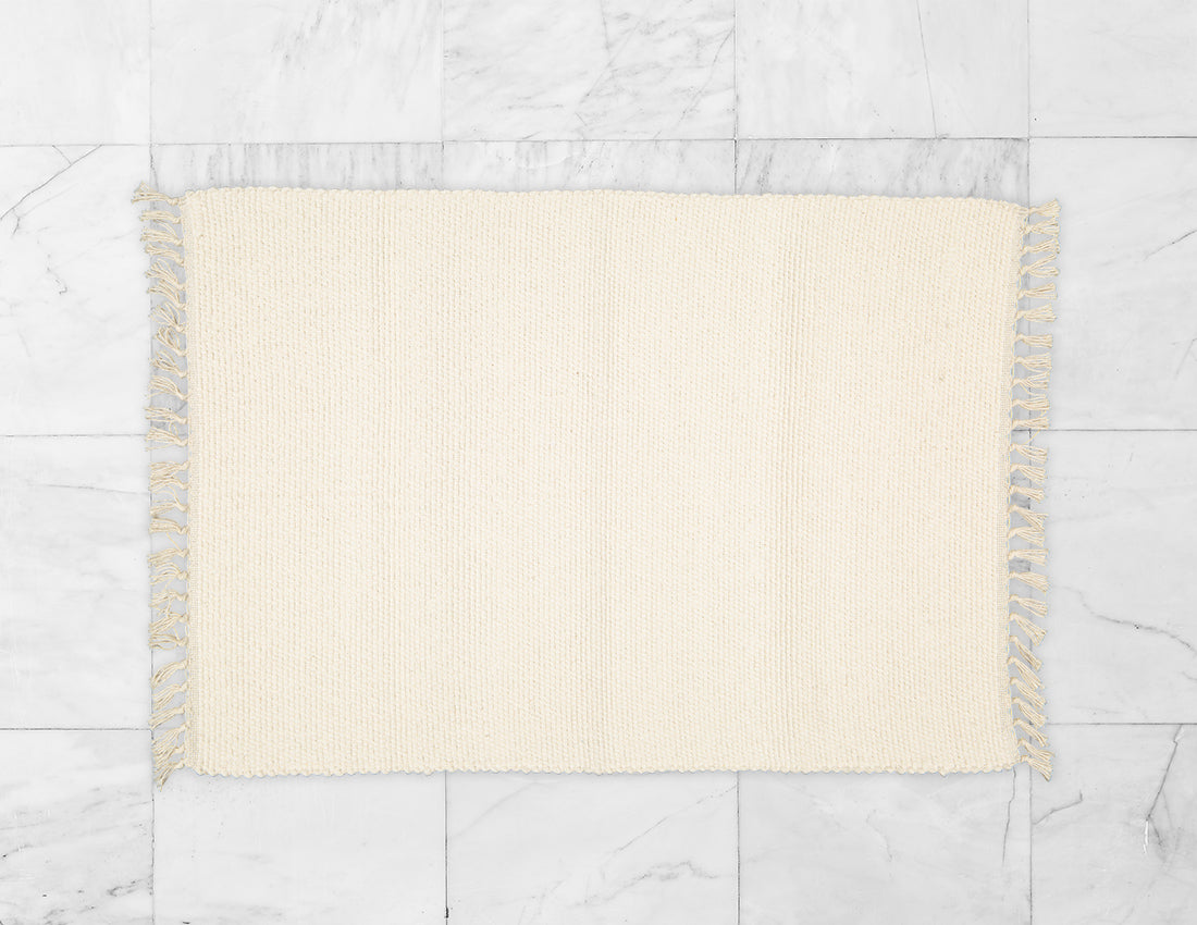 Cotton Dhurrie Tabby Bathmat.