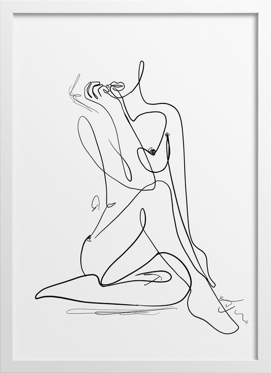 Illustration line drawing woman body figure | N07