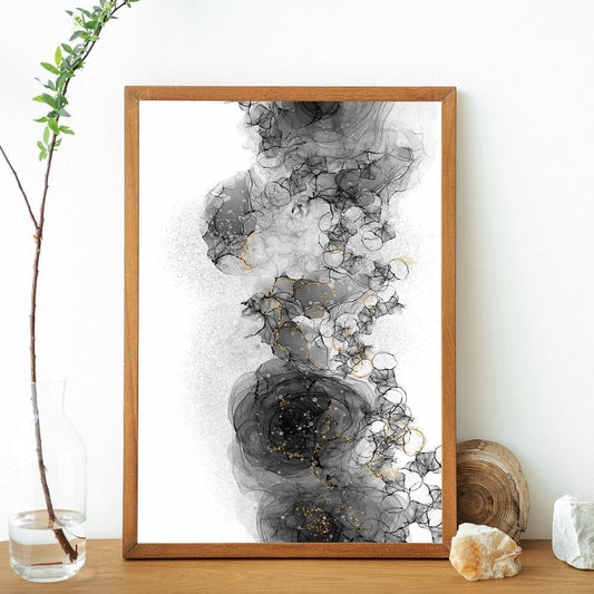 Alcohol Ink Flow Black Formation Poster | Design N05