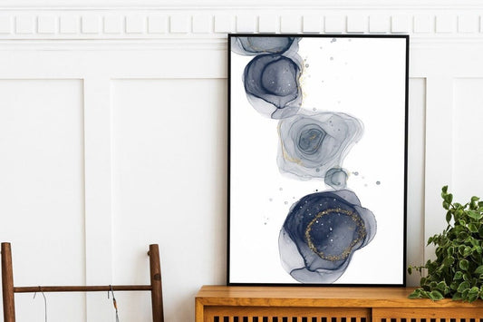 Alcohol Ink Flow Dark Blue Formation Poster | Design N03