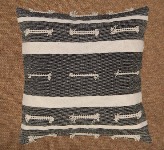 Hand woven scatter cushion cover 60 x 60cm - Boho Pattern Natural on various colours
