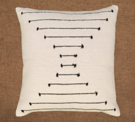 Hand woven scatter cushion cover  60 x 60cm - Black Chevron Pattern