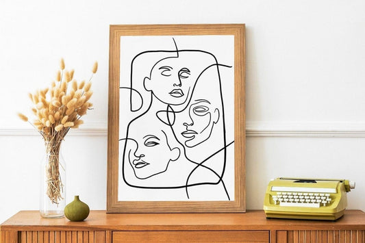 Faces of Unity Line Drawing Poster |  N02