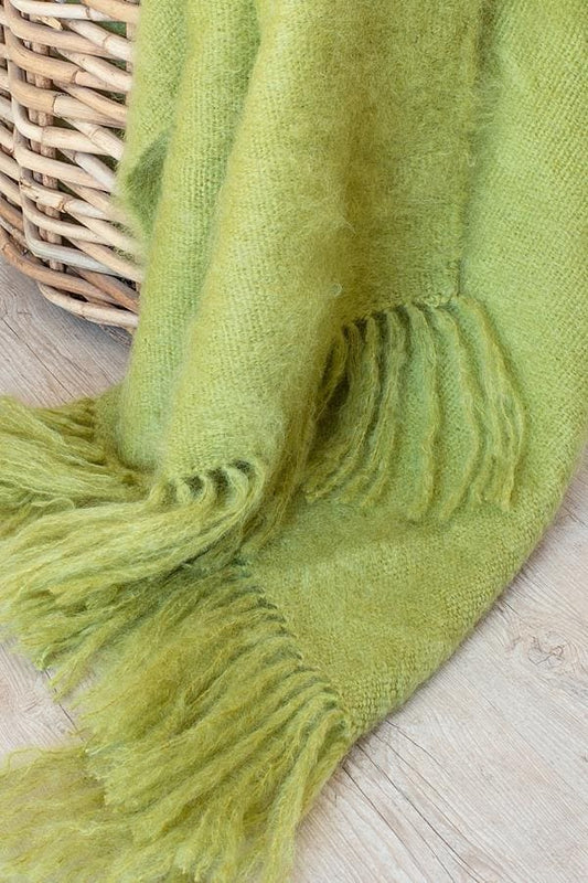 Green Mohair travel blanket- Mohair Africa