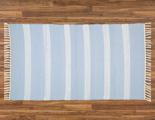 Plush Rug Option 1 HK Blue and Natural