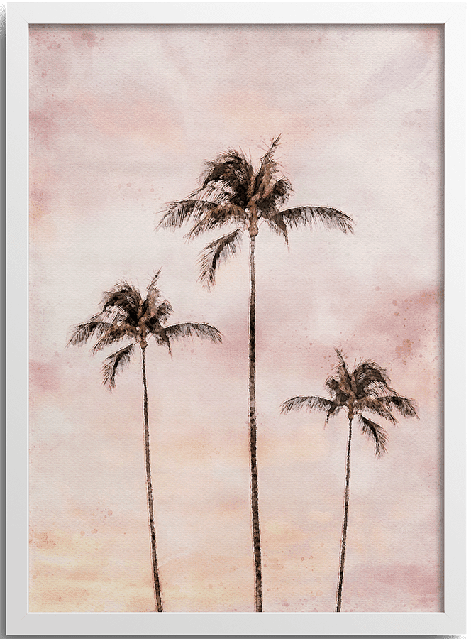 Watercolor Palm Trees Posters (4-Options)