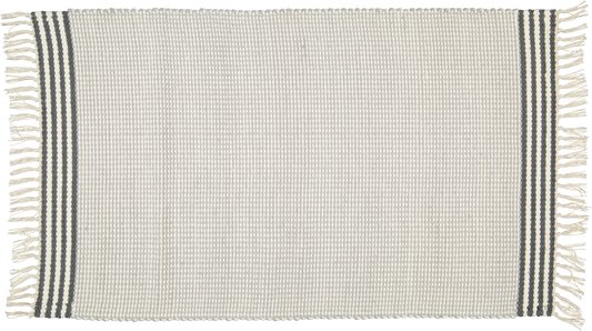 Plush Rug Option 3 Grey and Natural with Charcoal Stripes