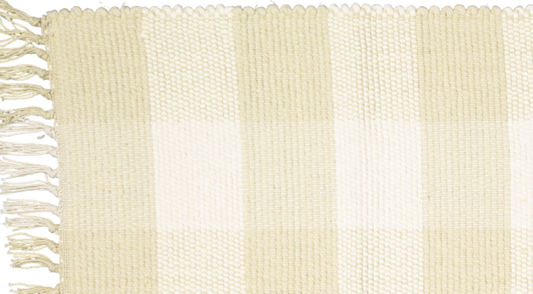 Dhurrie Tabby Natural and Taupe Checks