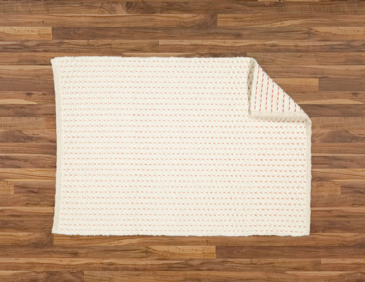 Fancy Twill Rug, Natural with Terra Cotta Pinstripe