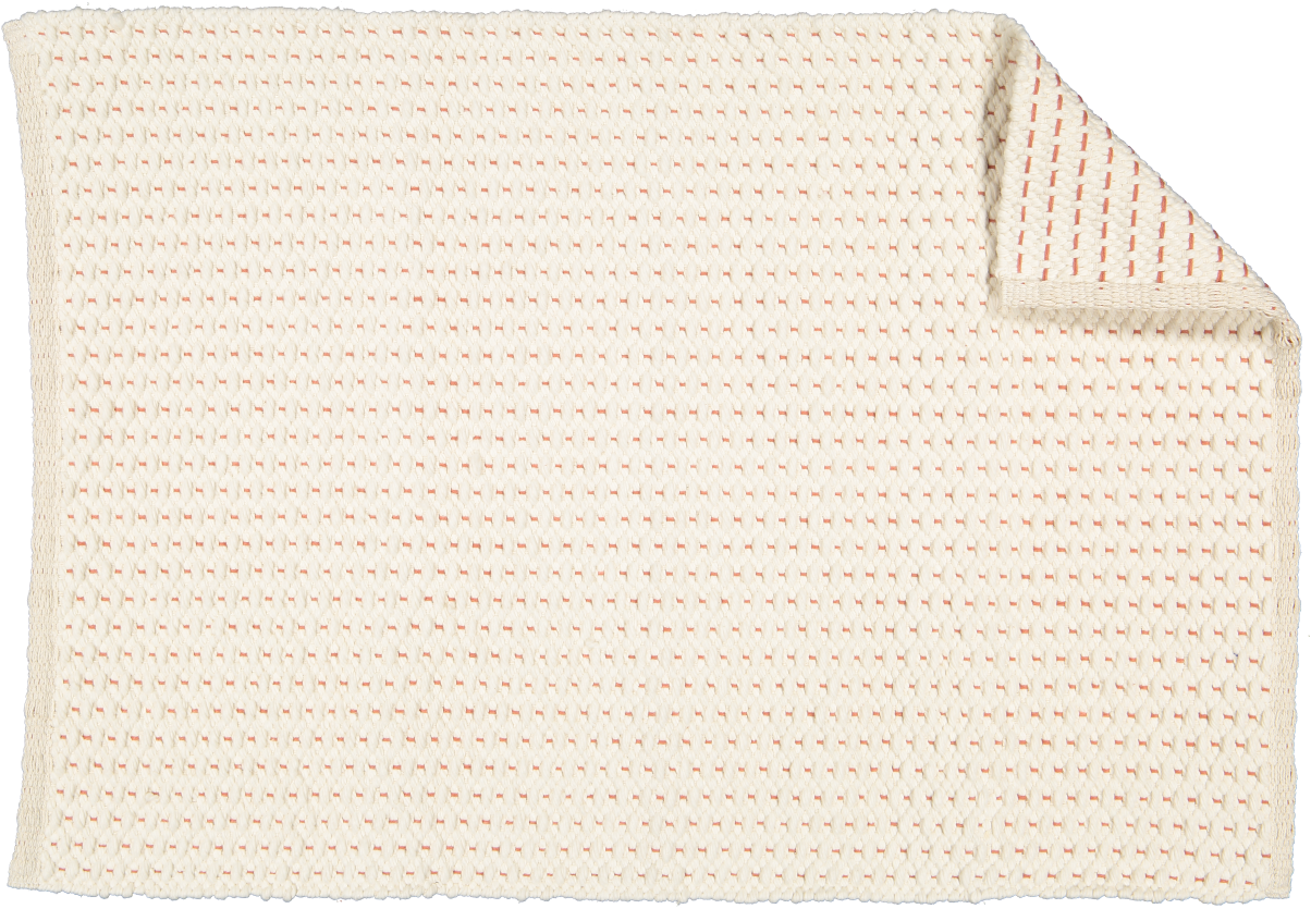 Fancy Twill Rug, Natural with Terra Cotta Pinstripe