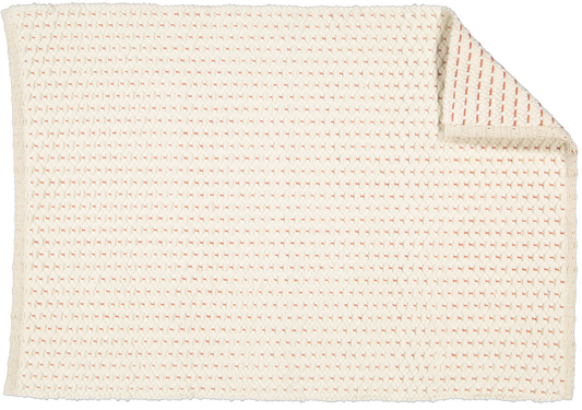 Fancy Twill Rug, Natural with Terra Cotta Pinstripe