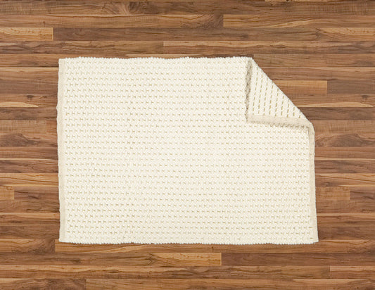 Fancy Twill Rug, Natural with Jute Pinstripe