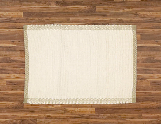 Bathmat Pebble Weave, Natural with a Jute Border