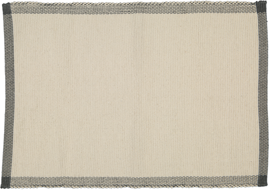 Bathmat Pebble Weave, Natural with a Charcoal Border