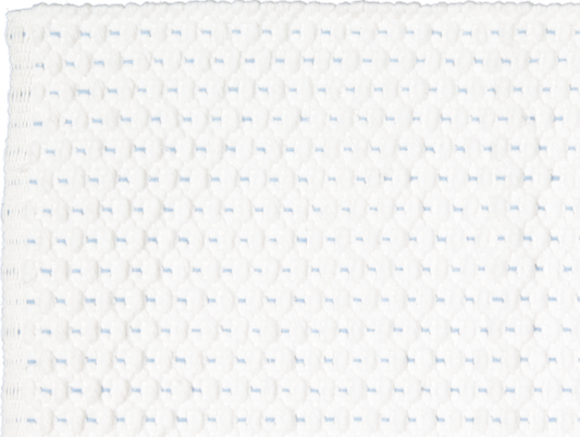 Fancy Twill White Rug with a Blue Pinstripe