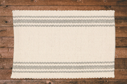 Placemat Natural with Charcoal Stripes.