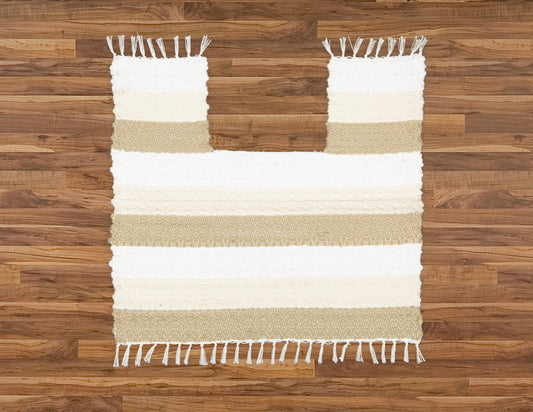 Toilet Pedestal Dhurrie Twill Namib, Dark Stone, Natural and White