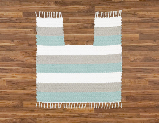 Toilet Pedestal Dhurrie Twill Namib, Duck Egg, Grey and White