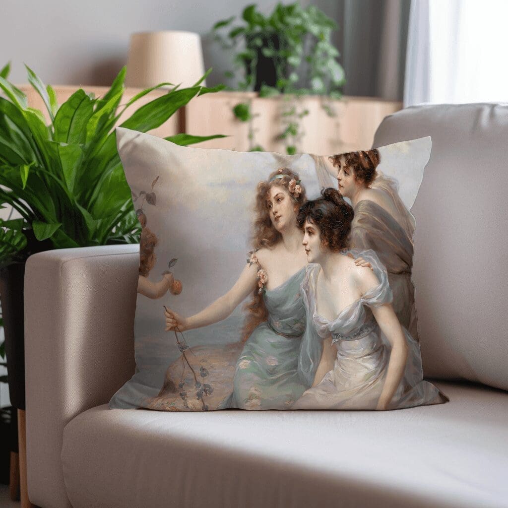 Velvet Vintage Scatter Cushion- Three Graces Printed Scatter Cushion