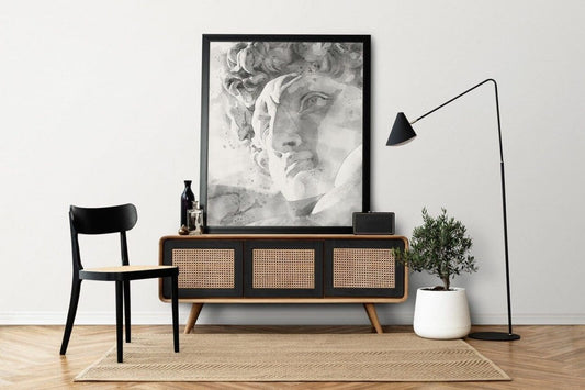 David Head Statue Watercolor Poster | Series N03