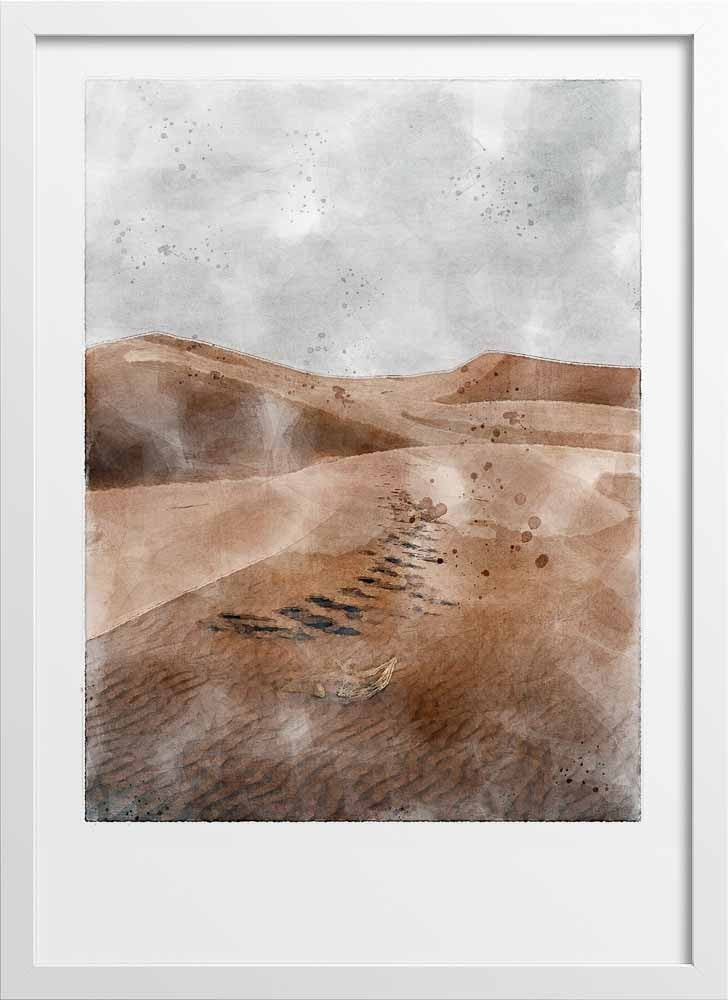 Watercolor painting Desert dune sands poster | N01