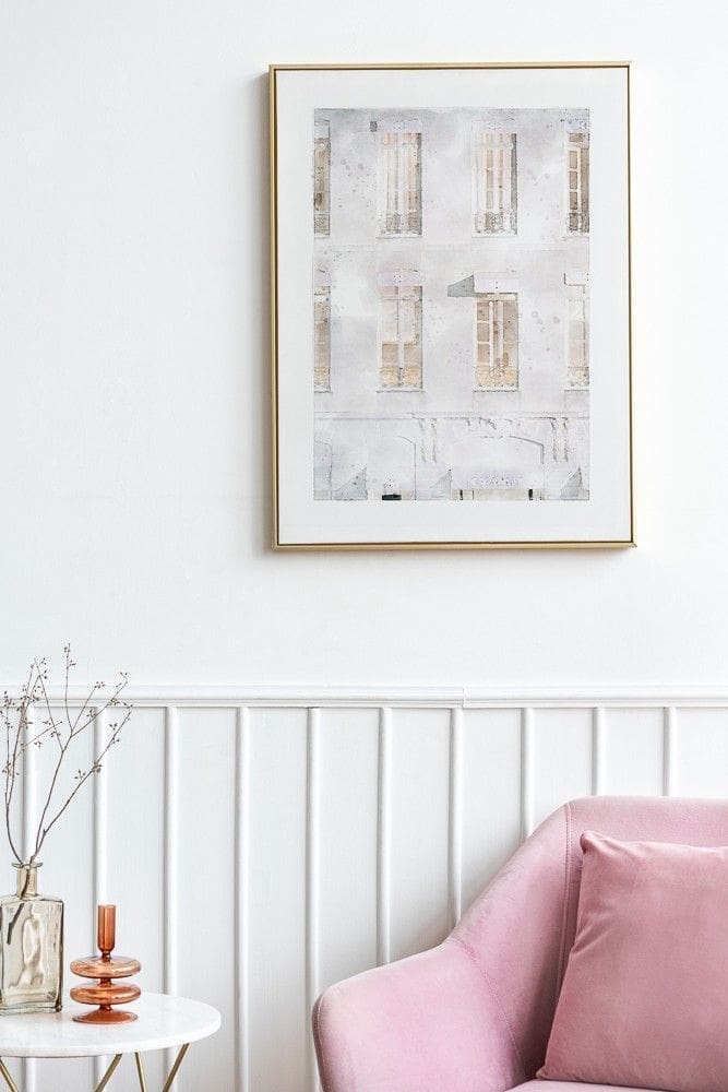 Watercolor Minimalism Chanel Apartments Poster