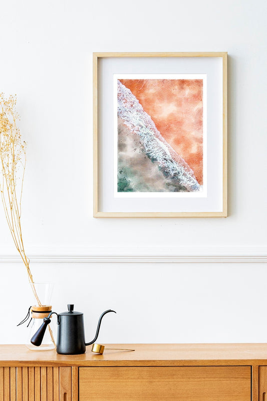 Watercolor natural sea and sand poster | N02