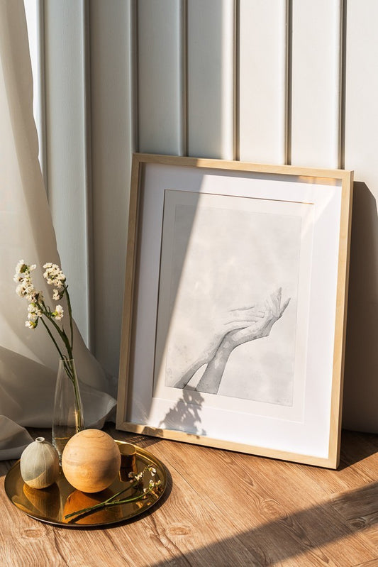 Watercolor Elegant woman hand form poster |  N01