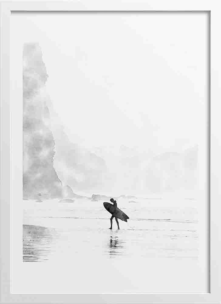 Watercolor Boho Surfboard On The Beach Poster | Collection