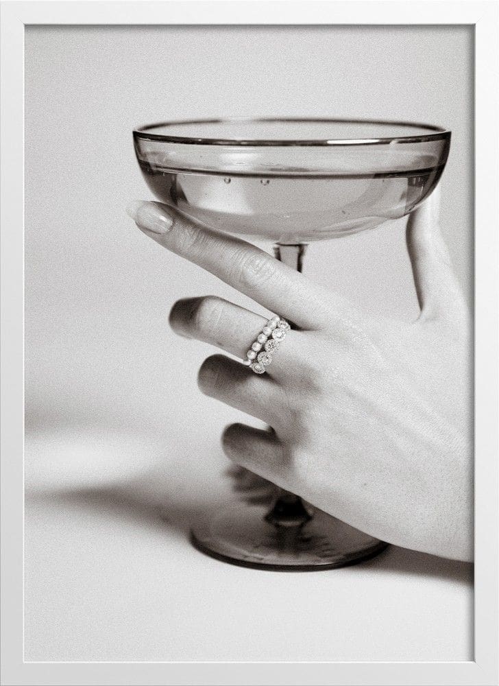 Woman Holding a Glass of Champagne