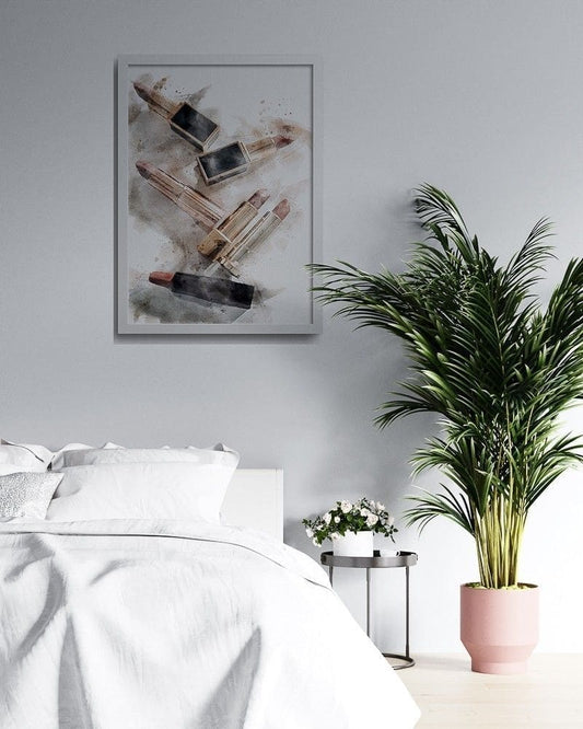 Watercolor Lipstick Coco Red Collection Poster