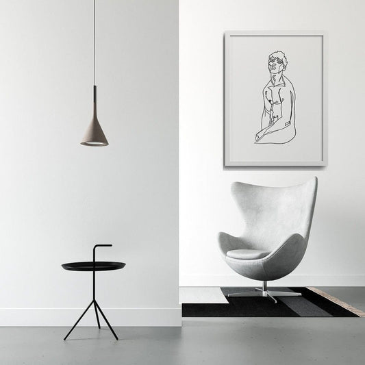 Minimalist Male Figure Line Drawing | N03