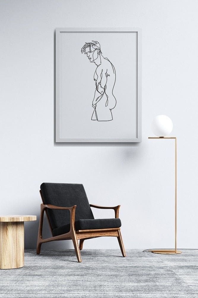 Masculine Male Poster Line Drawing N02