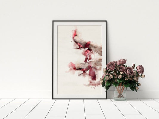 Watercolor Editorial Red Shoe Poster
