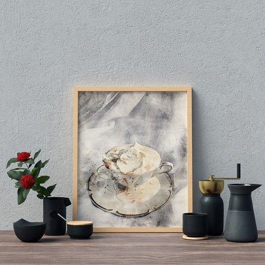 Watercolor coffee & cream poster