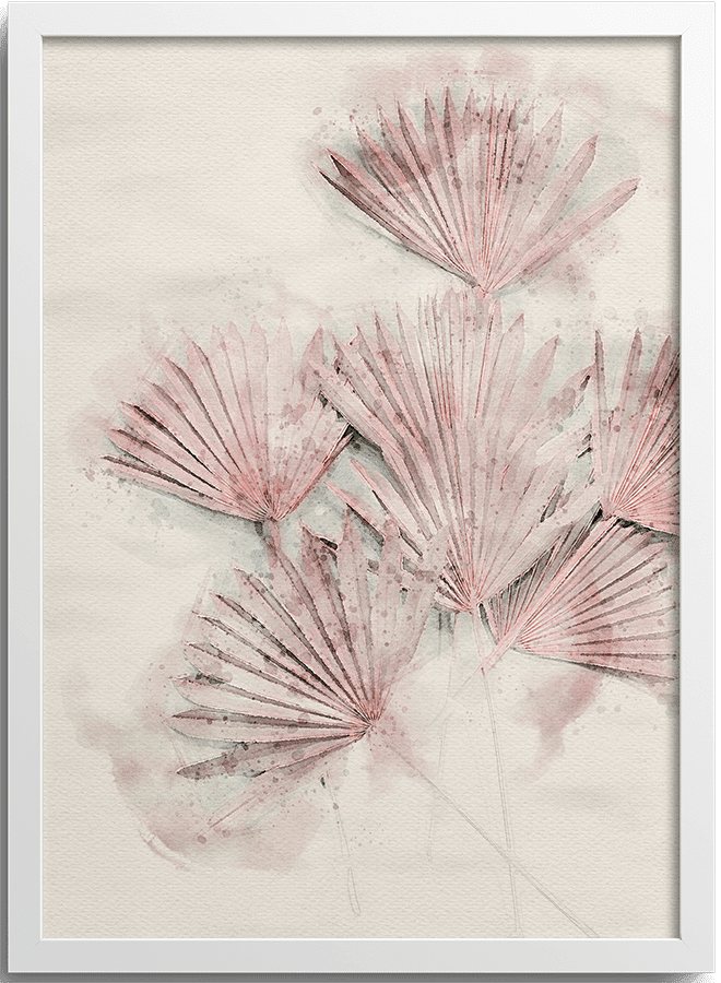 Watercolor Fan leaf posters (3-Options)