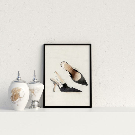Watercolor Fashion Shoes Posters (3-Options)