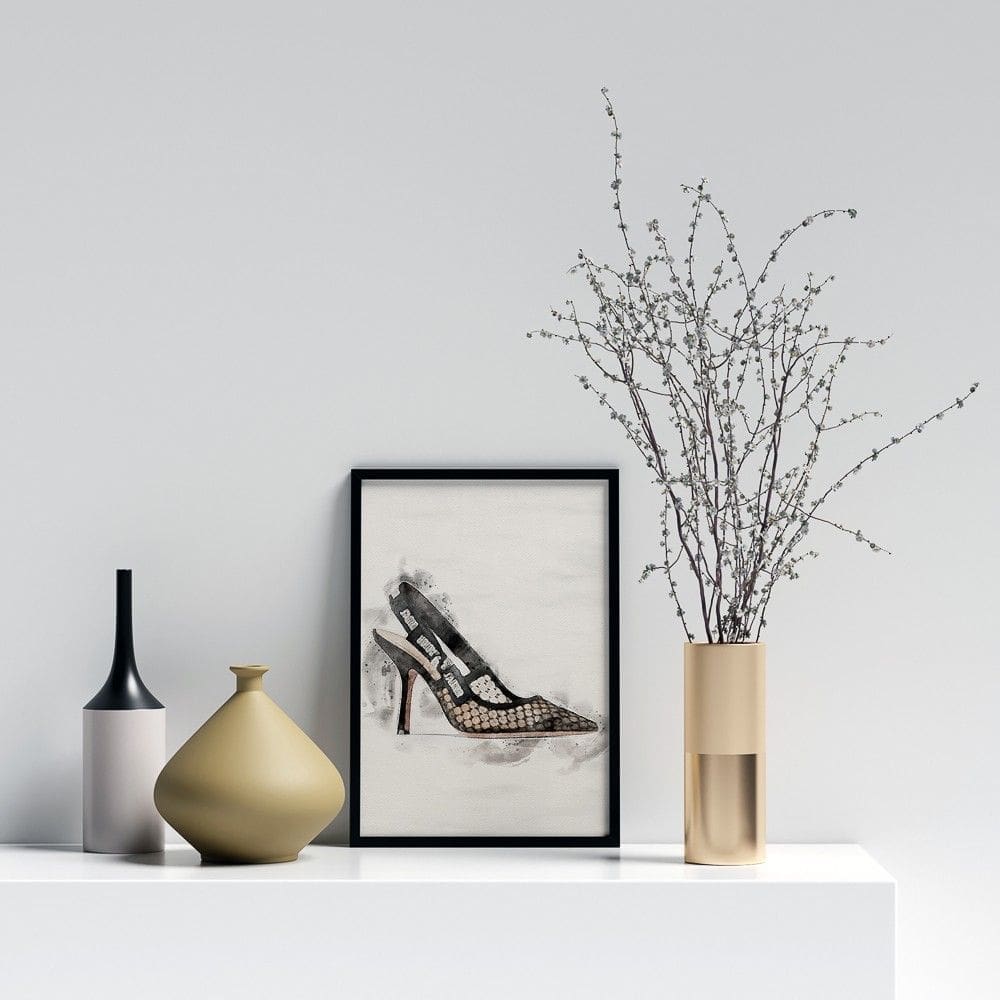 Watercolor Fashion Shoes Posters (3-Options)