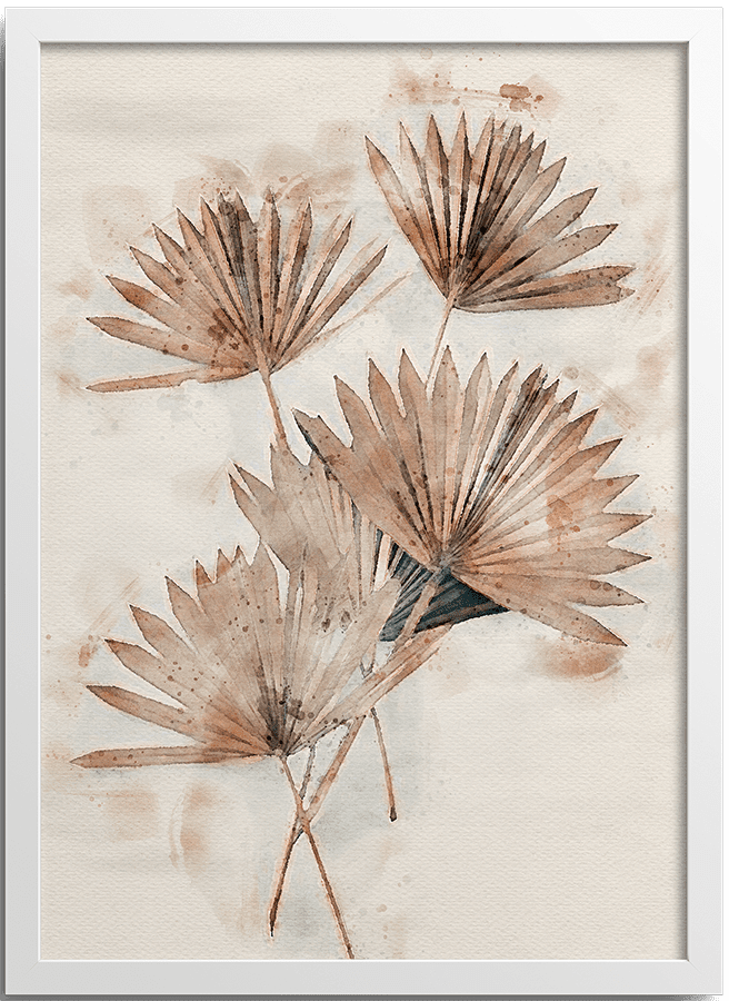 Watercolor Fan leaf posters (3-Options)