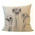 Ostriches Scatter Cushion Cover – Playful African Charm