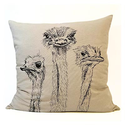 Ostriches Scatter Cushion Cover – Playful African Charm