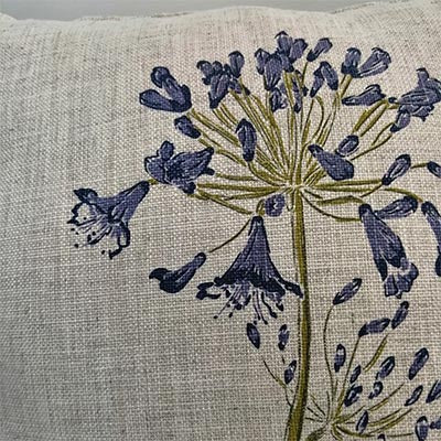 Agapanthus Scatter Cushion Cover – Elegant Botanical Design