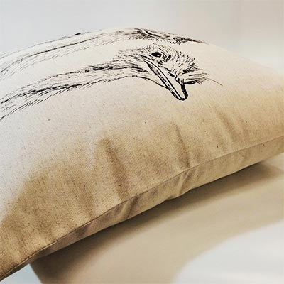 Ostriches Scatter Cushion Cover – Playful African Charm
