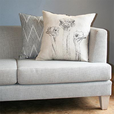 Contrast Ostriches Scatter Cushion Cover – Elegant Two-Tone Design
