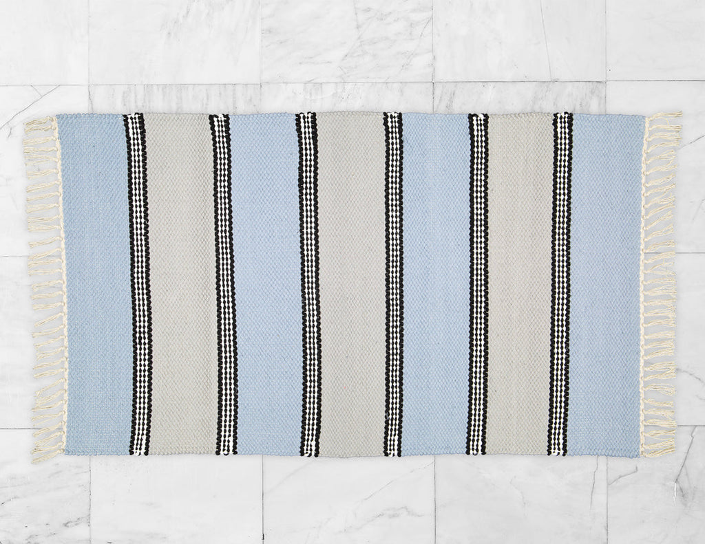 Plush Rug Option 2 HK Blue and Grey with Black Stripes